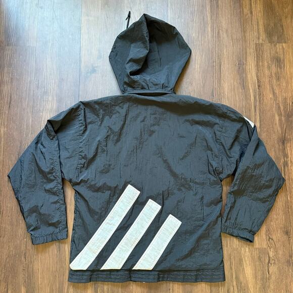 Vintage Adidas Trefoil 3-Stripes Black Windbreaker Jacket Men’s M - Picture 2 of 12